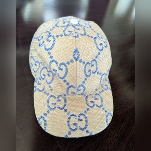 Gucci woven monogrammed straw hat
